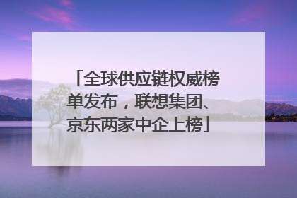 全球供应链权威榜单发布，联想集团、京东两家中企上榜