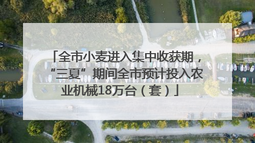 全市小麦进入集中收获期，“三夏”期间全市预计投入农业机械18万台（套）