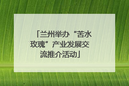 兰州举办“苦水玫瑰”产业发展交流推介活动