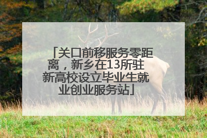关口前移服务零距离，新乡在13所驻新高校设立毕业生就业创业服务站
