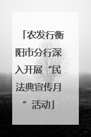 农发行衡阳市分行深入开展“民法典宣传月”活动