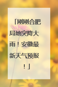刚刚合肥局地突降大雨！安徽最新天气预报！