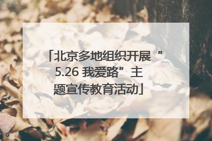 北京多地组织开展“5.26 我爱路”主题宣传教育活动