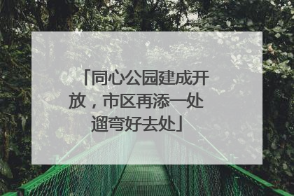 同心公园建成开放，市区再添一处遛弯好去处