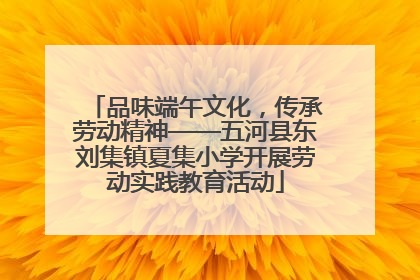 品味端午文化，传承劳动精神——五河县东刘集镇夏集小学开展劳动实践教育活动