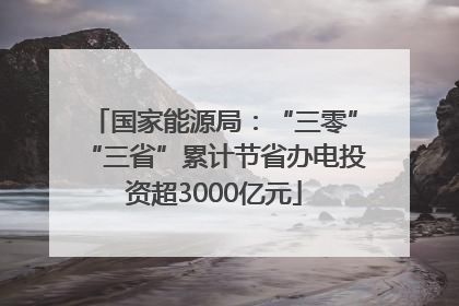 国家能源局：“三零”“三省”累计节省办电投资超3000亿元