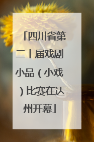 四川省第二十届戏剧小品（小戏）比赛在达州开幕