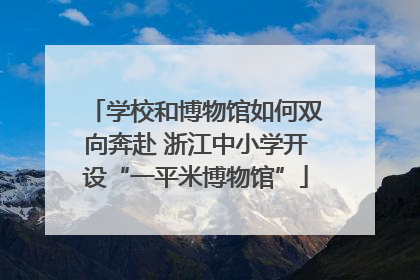学校和博物馆如何双向奔赴 浙江中小学开设“一平米博物馆”