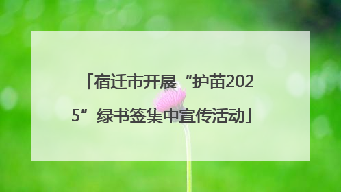 宿迁市开展“护苗2025”绿书签集中宣传活动