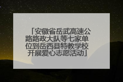 安徽省岳武高速公路路政大队等七家单位到岳西县特教学校开展爱心志愿活动