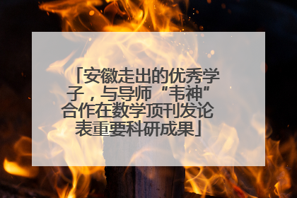 安徽走出的优秀学子，与导师“韦神”合作在数学顶刊发论表重要科研成果