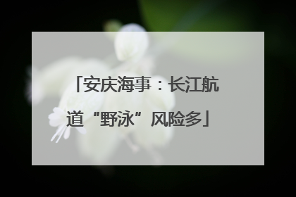 安庆海事：长江航道“野泳”风险多