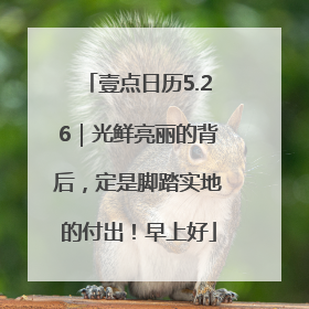 壹点日历5.26｜光鲜亮丽的背后，定是脚踏实地的付出！早上好