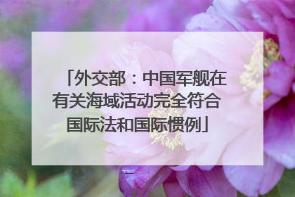 外交部：中国军舰在有关海域活动完全符合国际法和国际惯例