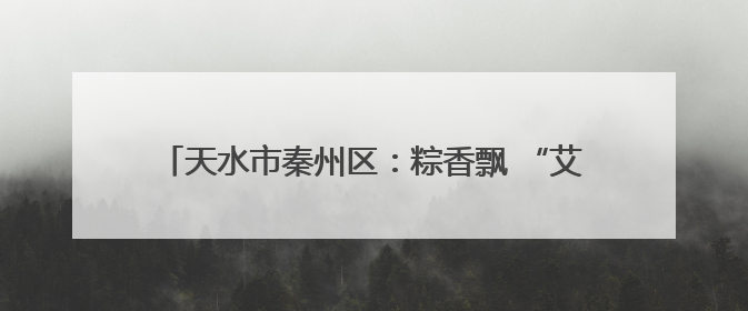 天水市秦州区：粽香飘 “艾”意浓 端午经济“热”起来