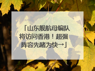 山东舰航母编队将访问香港！超强阵容先睹为快→