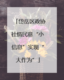 岱岳区政协社情民意“小信息”实现“大作为”