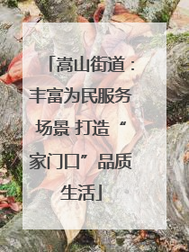 嵩山街道：丰富为民服务场景 打造“家门口”品质生活