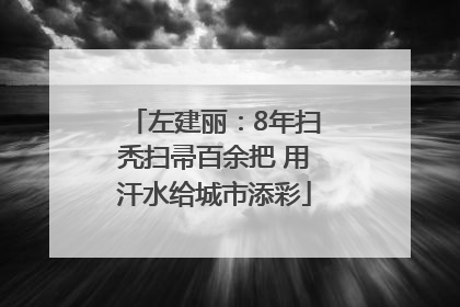 左建丽：8年扫秃扫帚百余把 用汗水给城市添彩