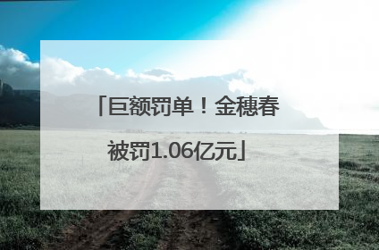 巨额罚单！金穗春被罚1.06亿元