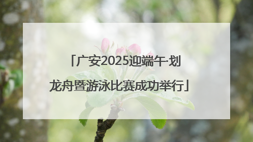 广安2025迎端午·划龙舟暨游泳比赛成功举行