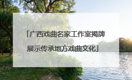 广西戏曲名家工作室揭牌 展示传承地方戏曲文化