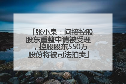 张小泉：间接控股股东重整申请被受理，控股股东550万股份将被司法拍卖