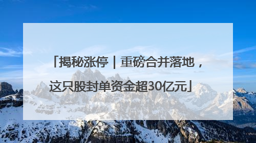 揭秘涨停｜重磅合并落地，这只股封单资金超30亿元
