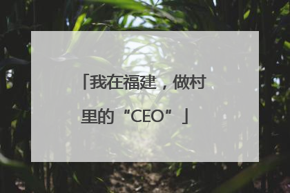 我在福建，做村里的“CEO”