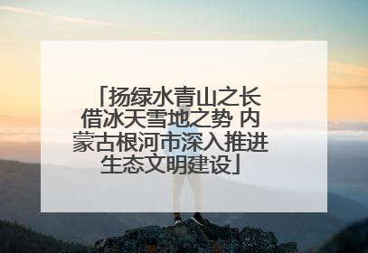 扬绿水青山之长 借冰天雪地之势 内蒙古根河市深入推进生态文明建设