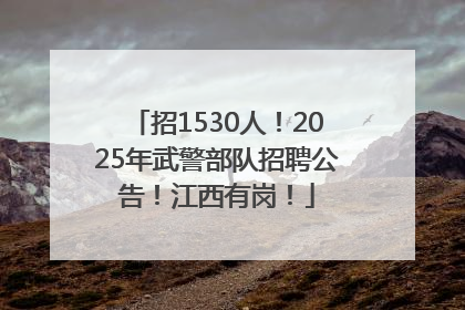 招1530人！2025年武警部队招聘公告！江西有岗！