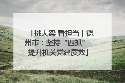 挑大梁 看担当｜德州市：坚持“四抓” 提升机关党建质效