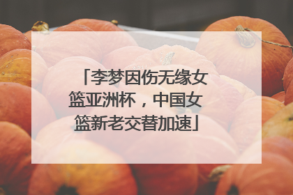 李梦因伤无缘女篮亚洲杯，中国女篮新老交替加速