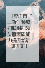 枣庄市“三新”领域妇联组织领头雁素质能力提升培训班开班
