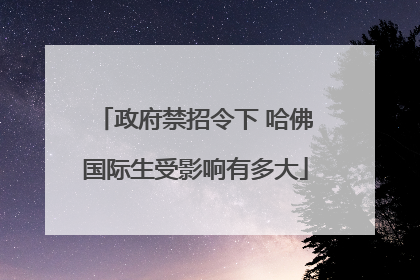 政府禁招令下 哈佛国际生受影响有多大