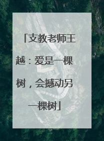 支教老师王越：爱是一棵树，会撼动另一棵树