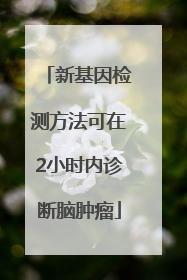 新基因检测方法可在2小时内诊断脑肿瘤