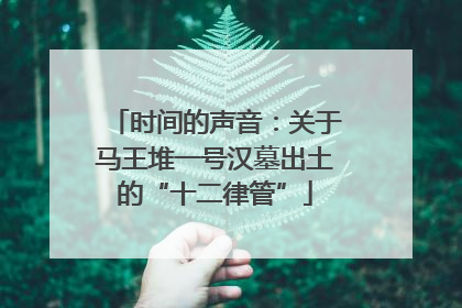 时间的声音：关于马王堆一号汉墓出土的“十二律管”