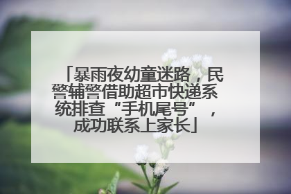 暴雨夜幼童迷路，民警辅警借助超市快递系统排查“手机尾号”，成功联系上家长