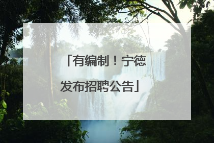 有编制！宁德发布招聘公告