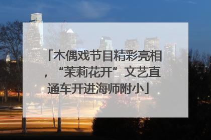 木偶戏节目精彩亮相，“茉莉花开”文艺直通车开进海师附小