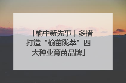 榆中新先事｜多措打造“榆苗陇萃”四大种业育苗品牌