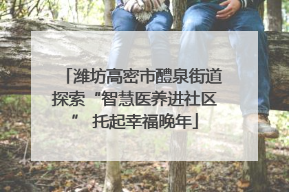 潍坊高密市醴泉街道探索“智慧医养进社区” 托起幸福晚年