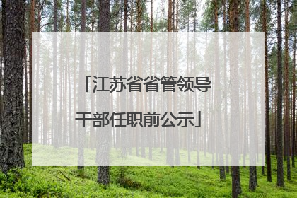 江苏省省管领导干部任职前公示