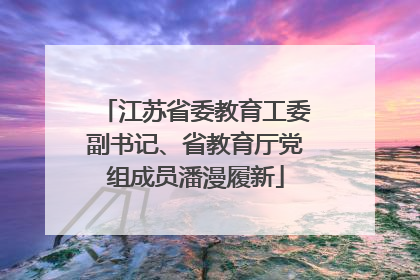 江苏省委教育工委副书记、省教育厅党组成员潘漫履新