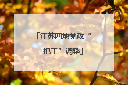 江苏四地党政“一把手”调整