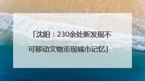 沈阳：230余处新发现不可移动文物重现城市记忆