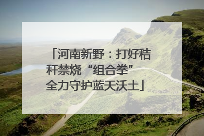 河南新野：打好秸秆禁烧“组合拳” 全力守护蓝天沃土