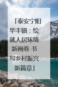 泰安宁阳华丰镇：绘就人居环境新画卷 书写乡村振兴新篇章