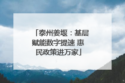 泰州姜堰：基层赋能数字提速 惠民政策进万家